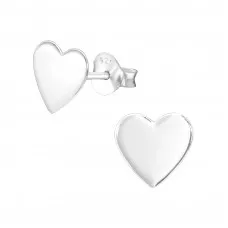 Silver Heart Ear Studs
