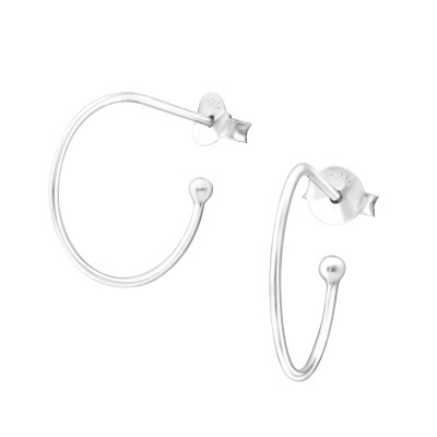 Silver Half Hoop Ear Studs