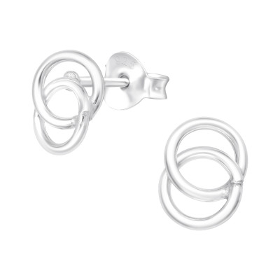 Silver Round Ear Studs