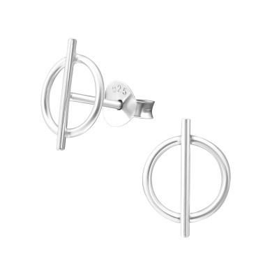 Silver Geometric Ear Studs