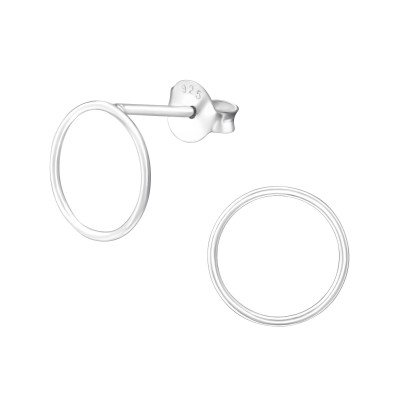 Silver Circle Ear Studs