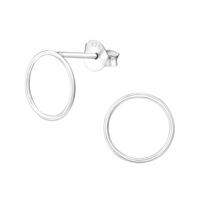 Silver Circle Ear Studs