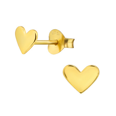 Silver Heart Ear Studs