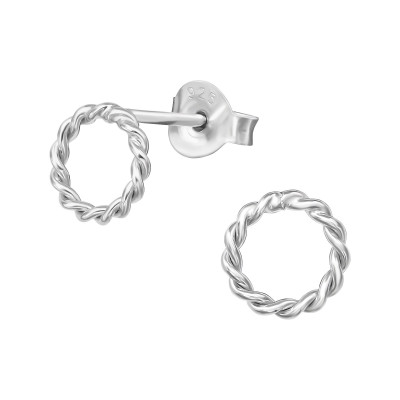 Twisted Sterling Silver Ear Studs