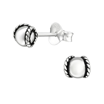 Silver Bali Ear Studs