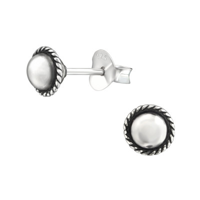 Silver Bali Ear Studs