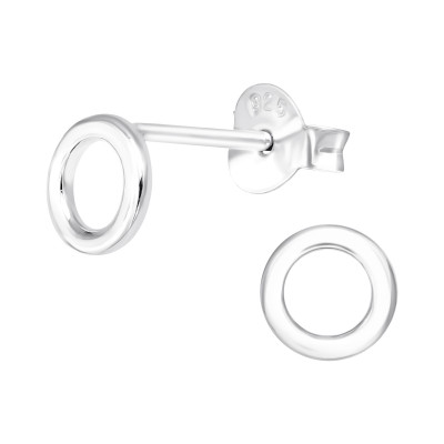 Silver Circle Ear Studs