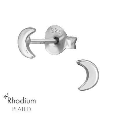 Moon Sterling Silver Ear Studs