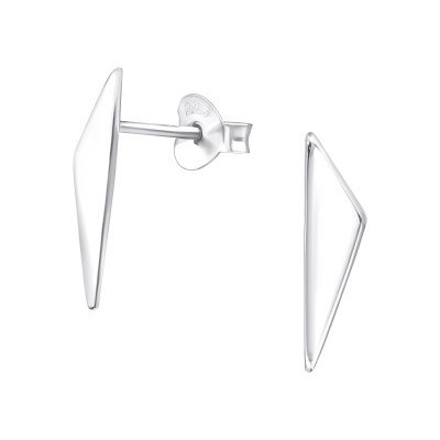 Silver Triangle Ear Studs