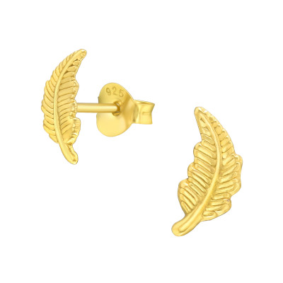 Silver Feather Ear Studs