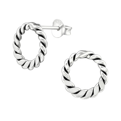 Silver Twisted Ear Studs