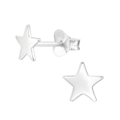 Silver Star Ear Studs