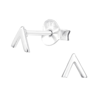 Silver Triangle Ear Studs