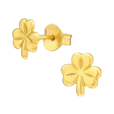 Children's Silver Clover Ear Studs