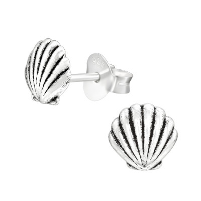 Silver Shell Ear Studs