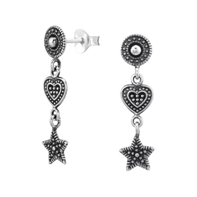 Sterling Silver Dangling Ear Studs