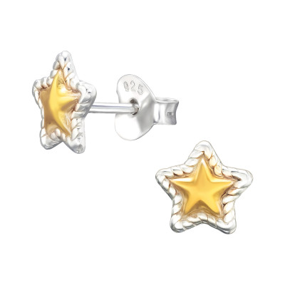 Silver Star Ear Studs