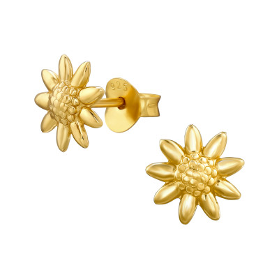 Sunflower Sterling Silver Ear Studs