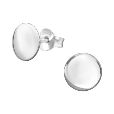 Silver Round Ear Studs