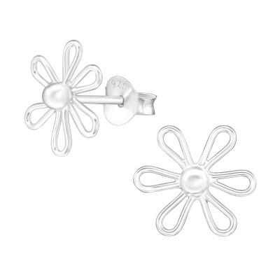 Flower Sterling Silver Ear Studs