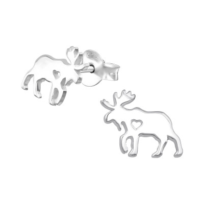 Silver Moose Ear Studs