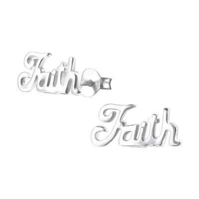 Silver Faith Ear Studs