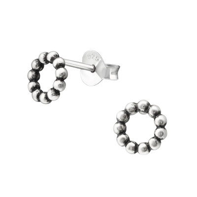 Silver Circle Ear Studs