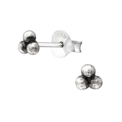 Silver Geometric Ear Studs