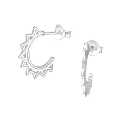 Silver Half Hoop Ear Studs