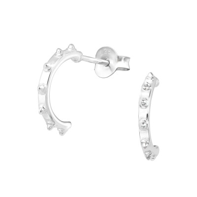 Silver Half Hoop Ear Studs