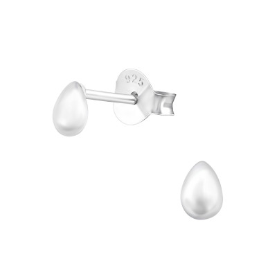 Pear Sterling Silver Ear Studs