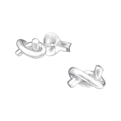 Silver Knot Ear Studs