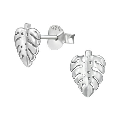 Silver Leaf Ear Studs