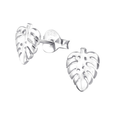 Silver Leaf Ear Studs