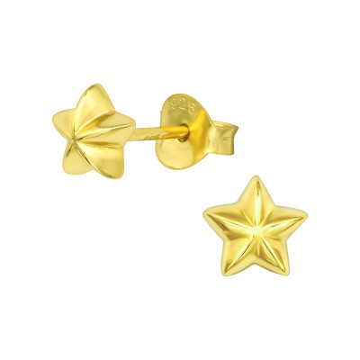 Silver Star Ear Studs