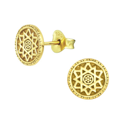 Silver Sun Ear Studs