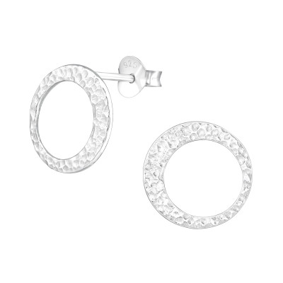 Silver Circle Ear Studs