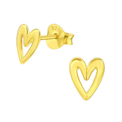 Silver Heart Ear Studs