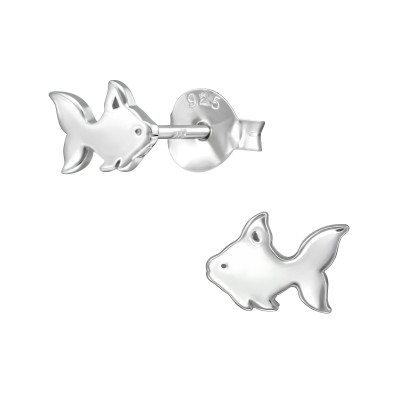  Silver Fish Ear Studs