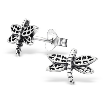 Dragonfly Sterling Silver Ear Studs