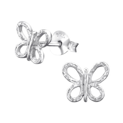 Silver Butterfly Ear Studs