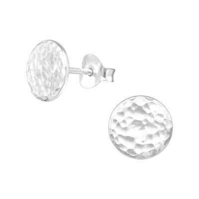Silver Round Ear Studs