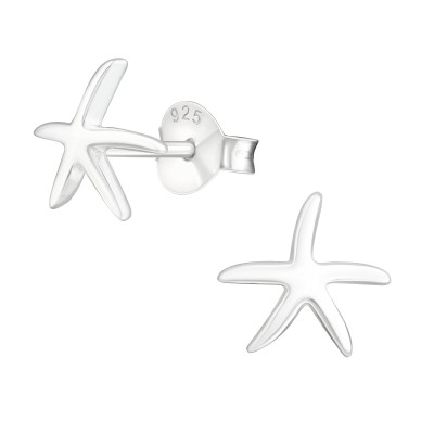 Silver Starfish Ear Studs