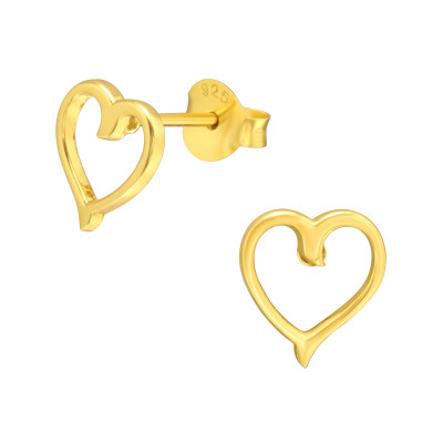 Silver Heart Ear Studs