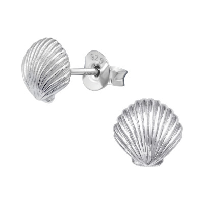 Silver Shell Ear Studs