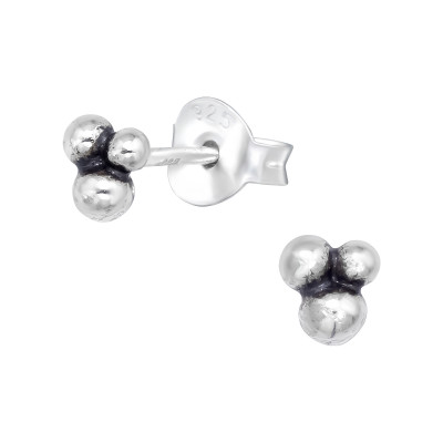 Silver Geometric Ear Studs