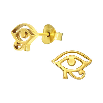 Silver Eye Of Horus Ear Studs