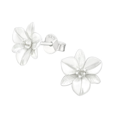 Silver Flower Ear Studs