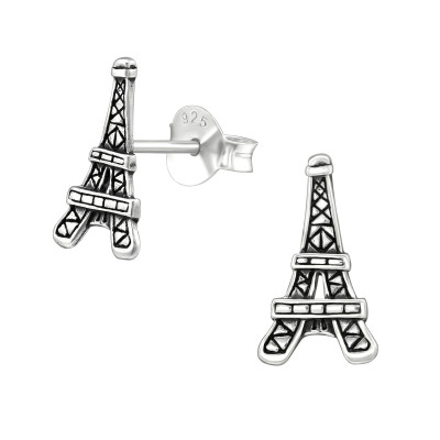 Children's Silver Eiffel Ear Studs