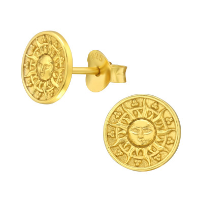 Silver Sun Ear Studs